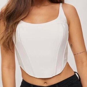 Backyard Roses Roxy Corset Top, White - Small or Medium - NWT